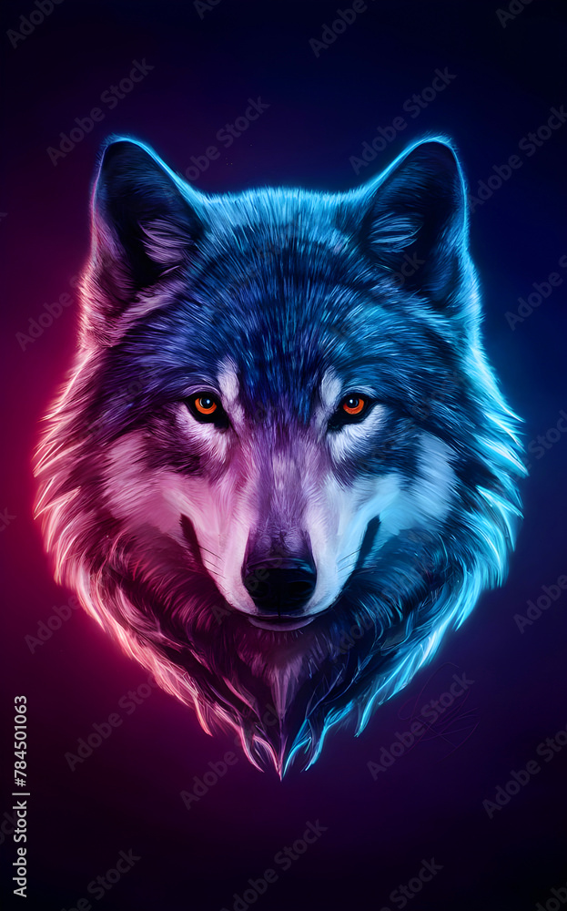 A Wolf with neon effect A Wolf with neon effect