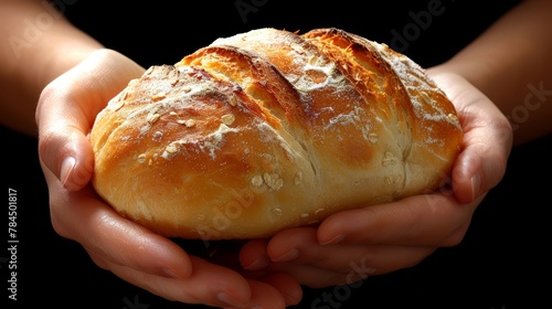   A person closely holds one slice of bread in each hand