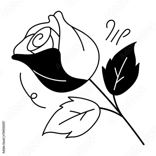 Get your hands on valentine rose doodle icon 