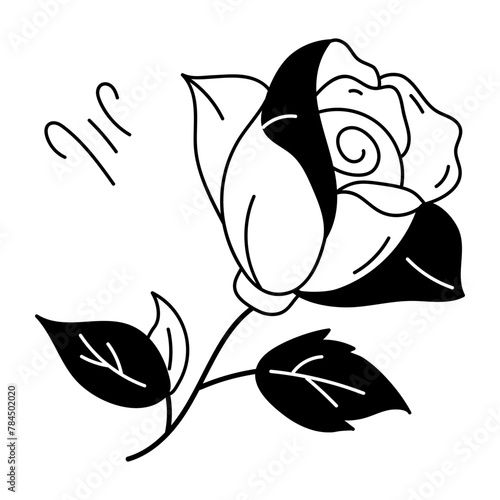 Cherry rose doodle icon is up for premium use 