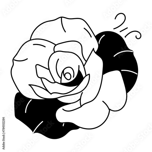 Cherry rose doodle icon is up for premium use 