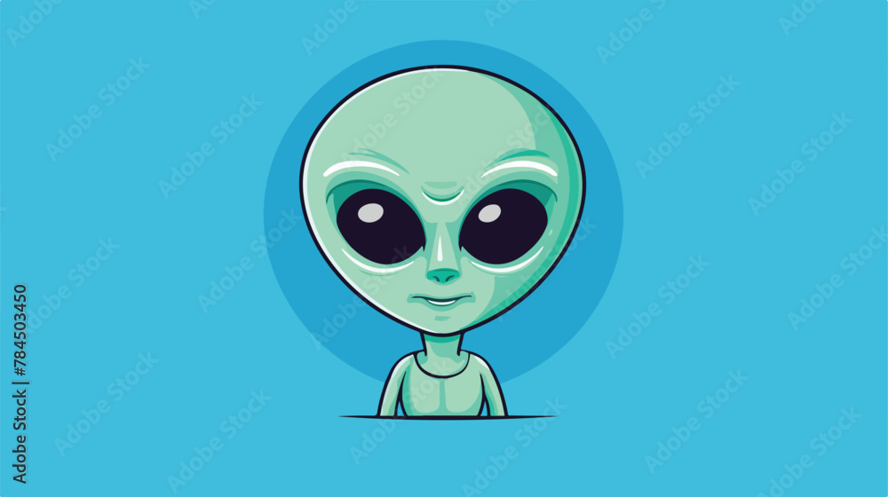 Small alien icon 2d flat cartoon vactor illustration