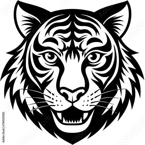 Fototapeta Naklejka Na Ścianę i Meble -  Tiger cartoon vector illustration mascot,cheetah Tiger silhouette,vector,icon,svg,characters,Holiday t shirt,black Tiger cartoon drawn trendy logo Vector illustration,cheetah cartoon on a white backgr