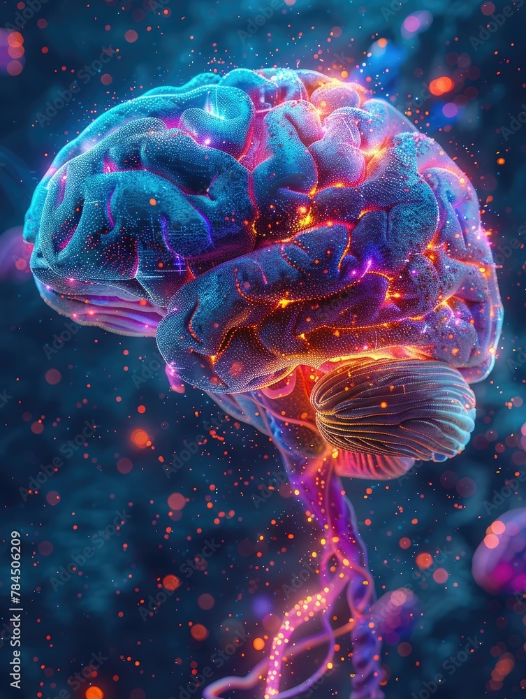 Modern and Detailed Human Brain Illustration Modern and Detailed Human Brain Illustration