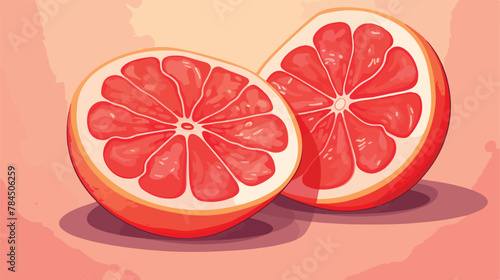 Sour ripe grapefruit peeled and divided into slices