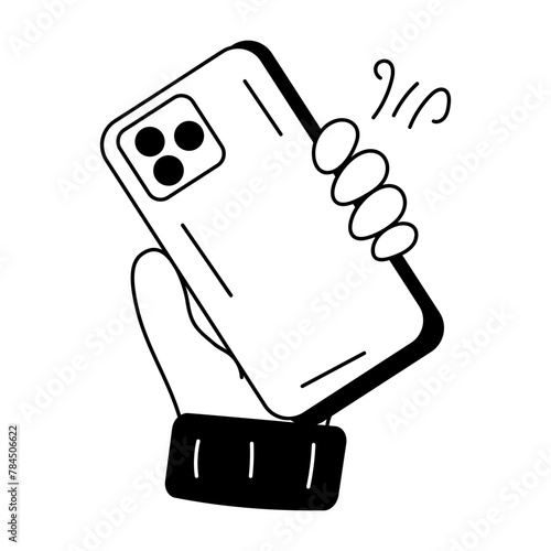 A customizable doodle icon of cellphone 
