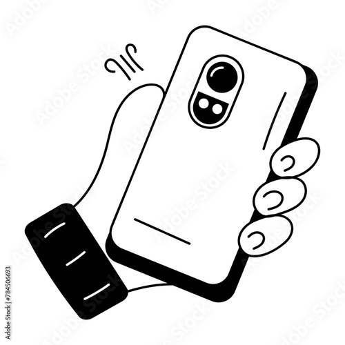 Check out doodle icon of a mobile backside 