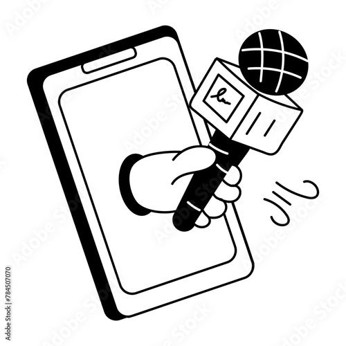 Here’s a doodle icon depicting mobile news 