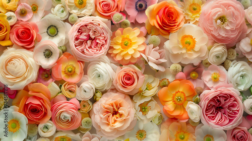 A background image of various beautiful flowers in full bloom
