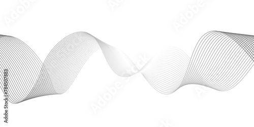 Futuristic technology and sound wave lines, Abstract modern white and grey background. futuristic gradient and white wave curve lines banner design. 