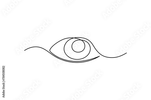 Eye sign in continuous line drawing style. Line art of human eye sign Vector illustration