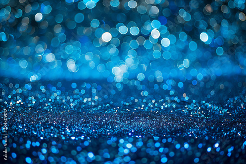 blue glowing wave, shining bokeh star particle abstract background