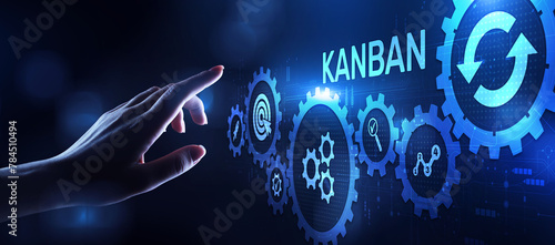 Kanban agile project management workflow business process optimisation. photo