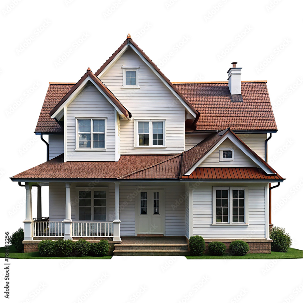 House with a garden isolated on transparent background House with a garden isolated on transparent background