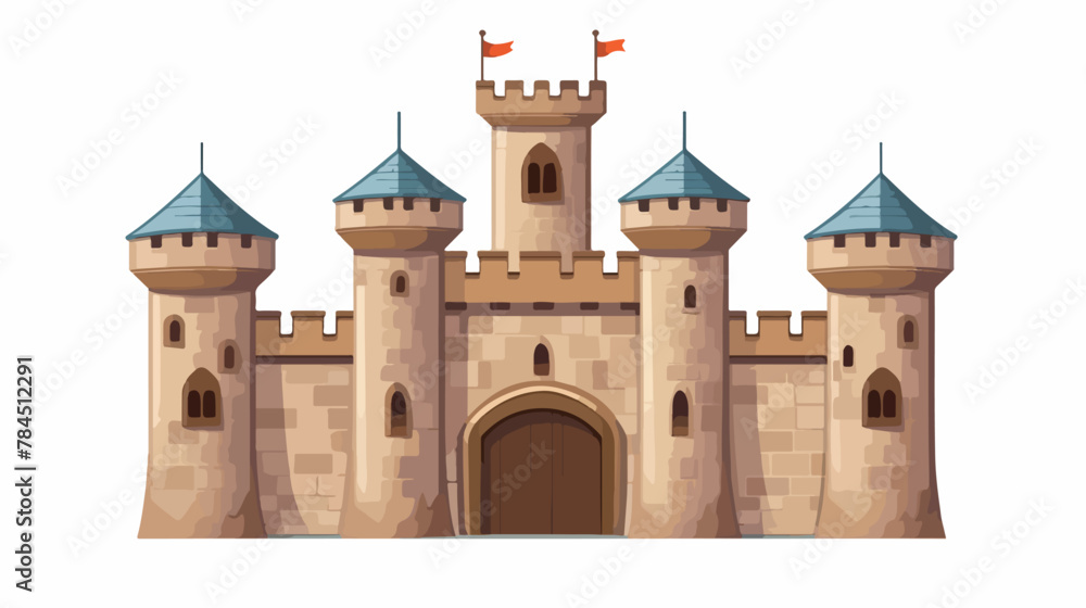 Stronghold castle icon. Cartoon illustration of cas