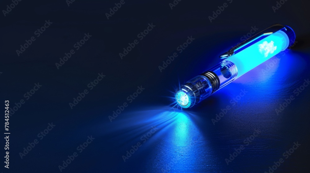 Blue Light Shining on Flashlight Blue Light Shining on Flashlight