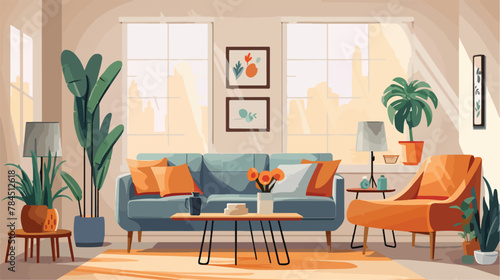 Stylish apartment interiors in Scandinavian style w