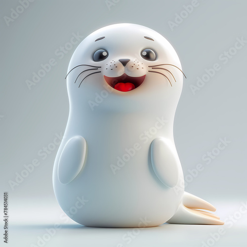 A cute and happy baby seal 3d illustration