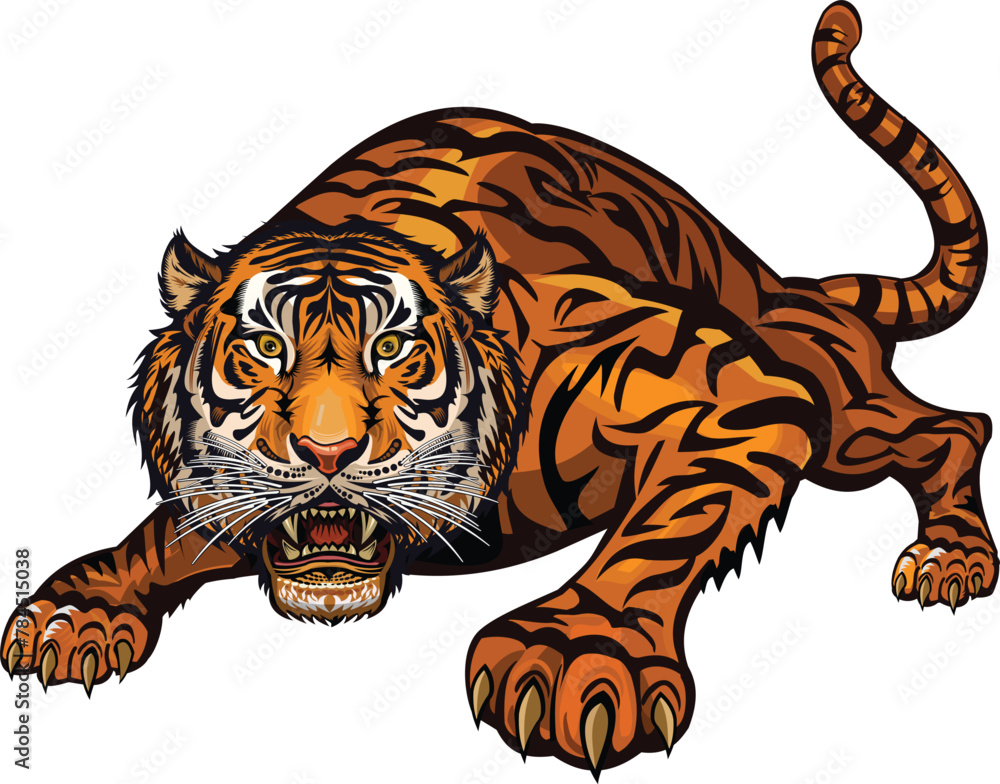 Color Tattoo of Saber-toothed tiger Color Tattoo of Saber-toothed tiger