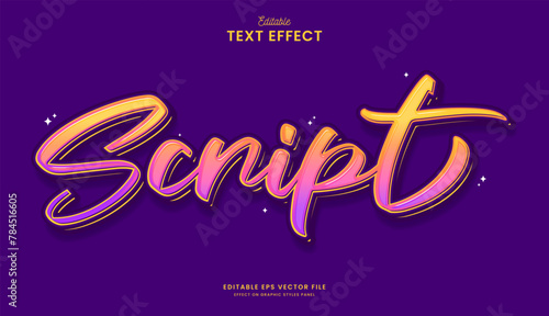 decorative editable colorful script text effect vector design © OreNyee