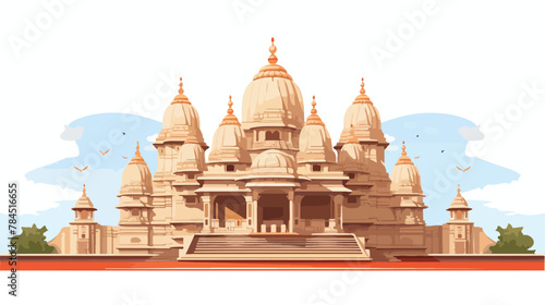 Swaminarayan Temple Ambegaon Pune .. 2d flat cartoon photo