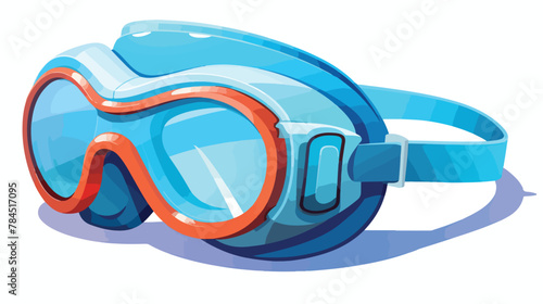 Swim cap and goggles 3d vector illustration. Equipm © visual