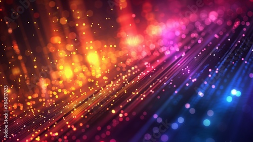 Vibrant Abstract Light Streaks with Bokeh Effect