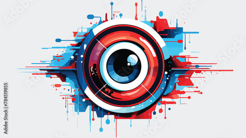 Technology human eye creative logo sign. Security t photo