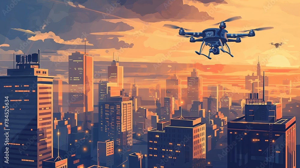 delivery drones soaring through urban skies delivery drones soaring through urban skies