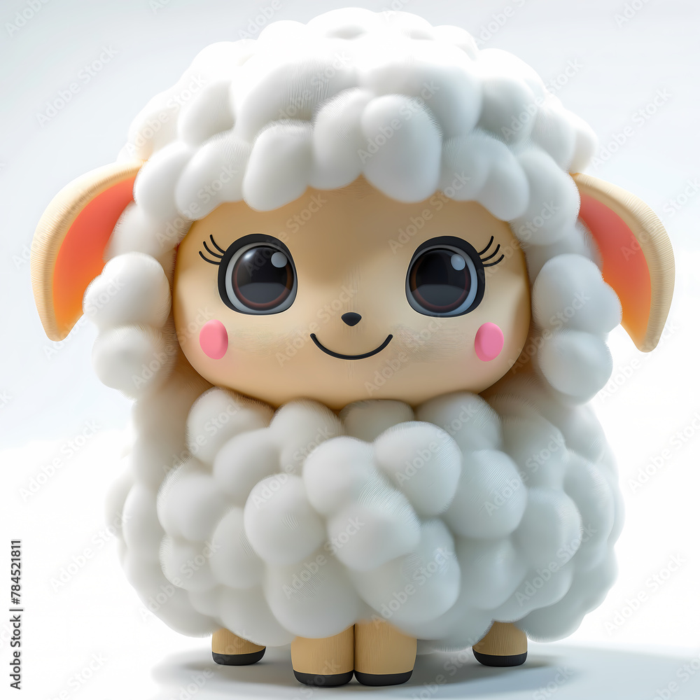 A cute and happy baby sheep 3d illustration A cute and happy baby sheep 3d illustration