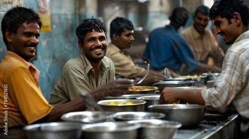 Joyful Mealtime at a Busy Eatery