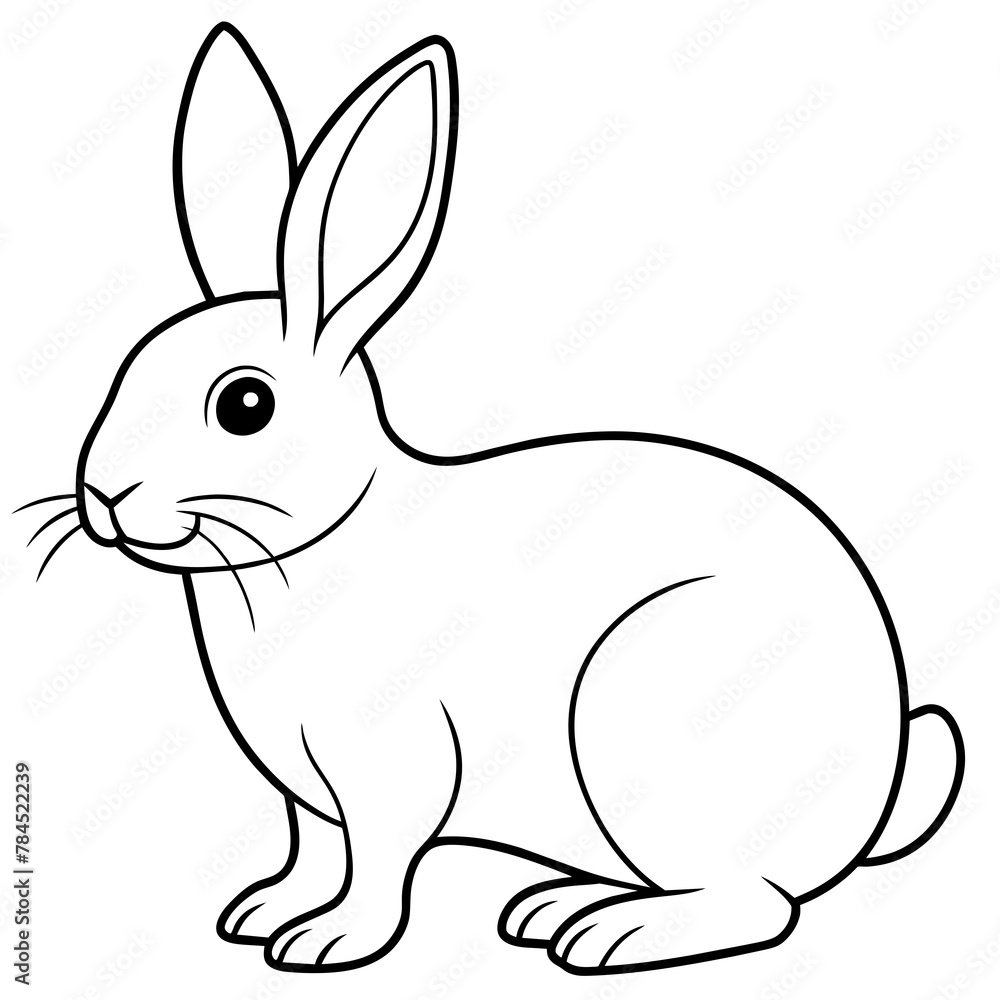 Hand drawn bunny outline illustration silhouette vector logo icon. Hand drawn bunny outline illustration silhouette vector logo icon.
