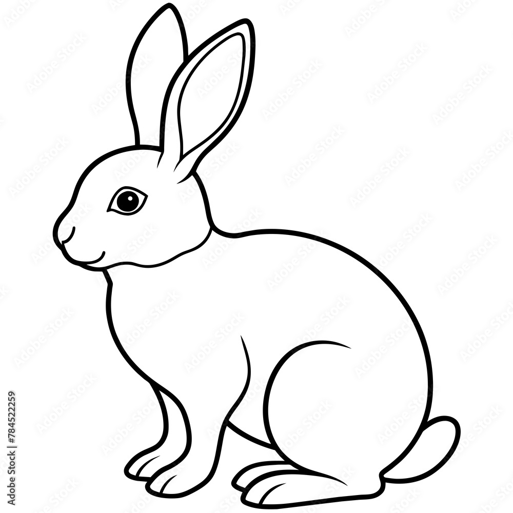 Hand drawn bunny outline illustration silhouette vector logo icon. Hand drawn bunny outline illustration silhouette vector logo icon.