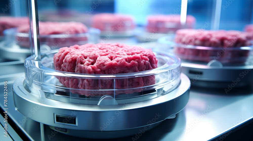 Artificial protein meat, Food in the future, The food tech, with improvements and future foods, future technology of creating food Artificial protein meat, Food in the future, The food tech, with improvements and future foods, future technology of creating food