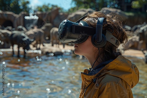 Virtual reality zoo, endangered species roam free, interactive and educational experiences 