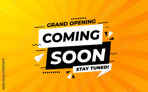 Grapnd opening Coming soon with megaphone design post sale banner template.