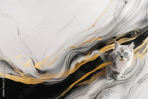 Marble cat design photo