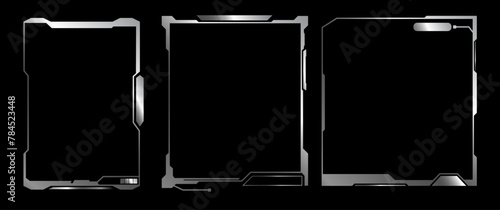 Silver Cyber frame Vector design, Cyberpunk, Futuristic frame fro use