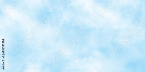 Watercolor illustration art marble painting abstract blue color texture, Bright painted sky blue watercolor background, Abstract blue sky with clouds, Abstract shinny Summer seasonal natural sky.