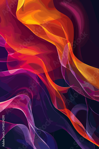 Vibrant abstract background with dynamic flowing shapes and gradients, modern design