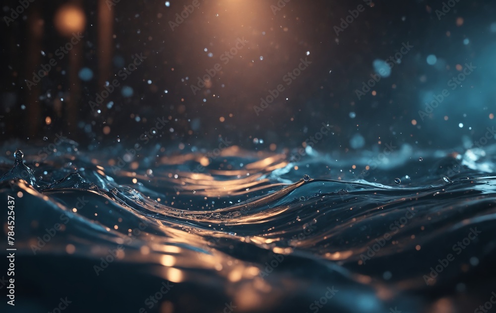 Close up of water splash on dark surface, under midnight sky Close up of water splash on dark surface, under midnight sky
