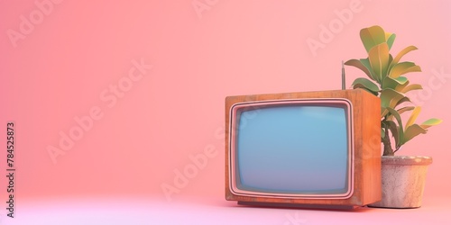 old retro vintage tv isolated on solid background