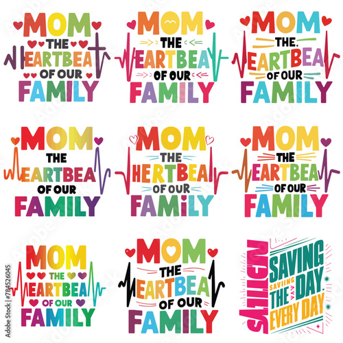 Mom T-shirt Design. Mother's Day t-shirt design bundle. Typography mom t-shirt design. Pro Vector