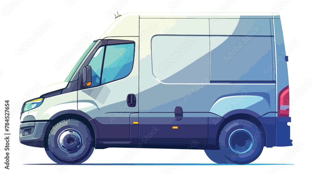 The front side of the light commercial vehicle on a