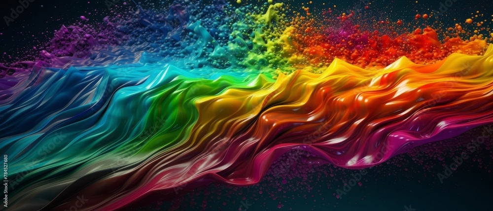 a rainbow colored liquid
