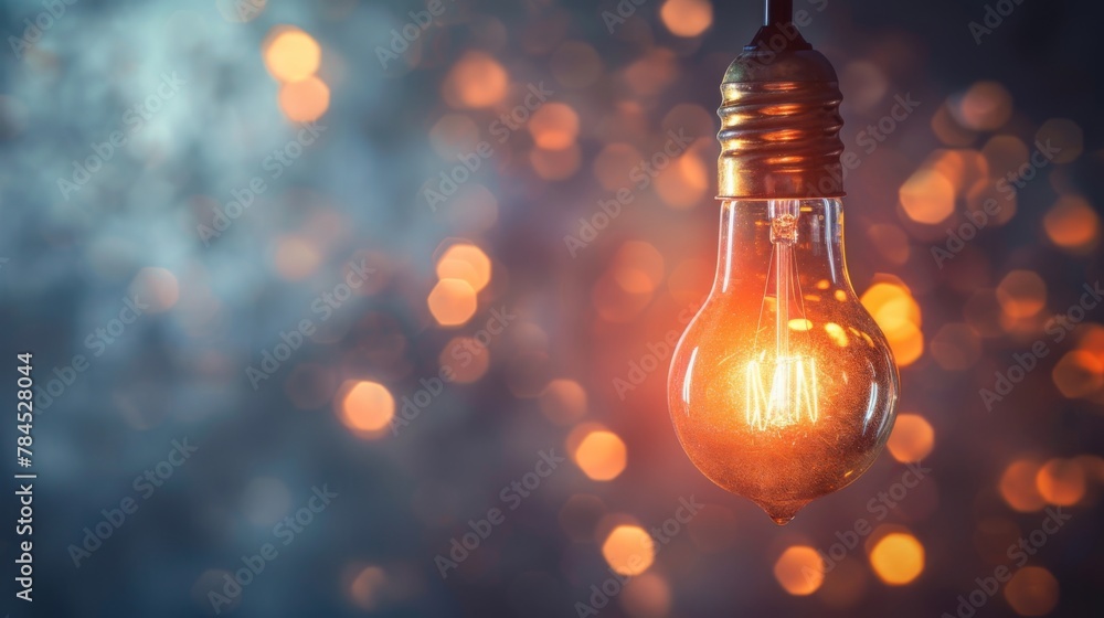 Hanging Light Bulb With Blurry Background Hanging Light Bulb With Blurry Background