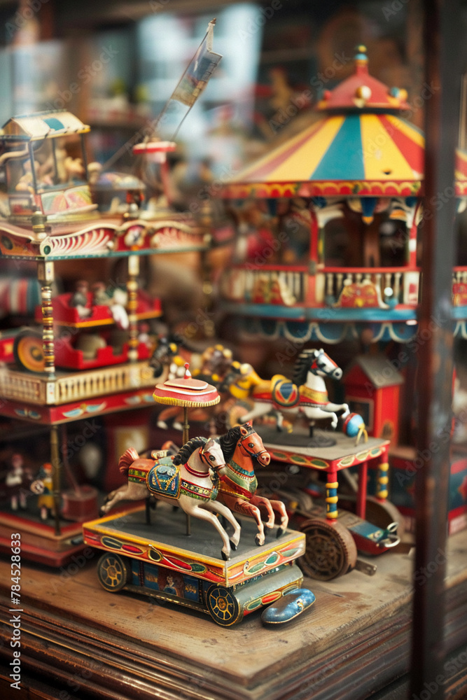 A carnival of antique toys