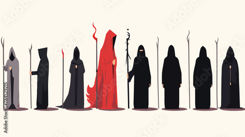 The tunics of penitents in procession 2d flat cartoon photo