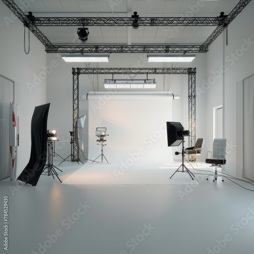 a white room with a white backdrop and a white wall