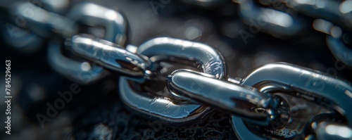 Close-up of a chain of rings, each linked ring symbolizing a generation, neutral background for text photo